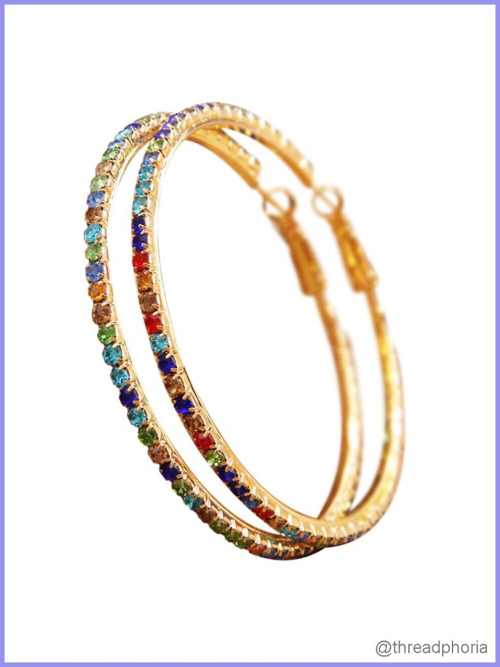 60mm Hypoallergenic Gold-Tone Plated Rhinestone Big Hoop Earrings for Women